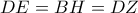 DE=BH=DZ