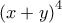 \displaystyle{
\left( {x + y} \right)^4
} \displaystyle{
\left( {x + y} \right)^4
}