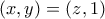 (x,y)=(z,1)