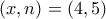 (x,n)=(4,5)