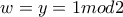 w=y=1mod2