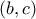 \displaystyle{(b,c)}
