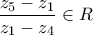 \displaystyle{\frac{z_5-z_1}{z_1-z_4}\in R}