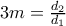 3m=\frac{d_{2}}{d_{1}}