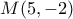 M(5,-2)