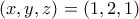 (x,y,z)=(1,2,1) (x,y,z)=(1,2,1)