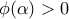 \phi (\alpha )>0