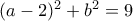 (a-2)^2+b^2=9