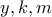 y,k,m