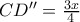 CD''=\frac{3x}{4}