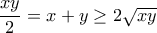 \dfrac{xy}{2}=x+y\geq 2\sqrt{xy}