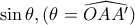 \sin\theta , (\theta=\widehat{OAA'})