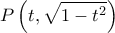 \displaystyle P\left( {t,\sqrt {1 - {t^2}} } \right)