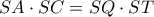 SA\cdot SC=SQ\cdot ST