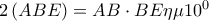 2\left ( ABE \right )=AB\cdot  BE\eta \mu 10^{0}