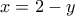 x=2-y