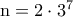 \rm n=2\cdot 3^7
