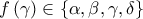 f\left( \gamma  \right)\in \left\{ \alpha ,\beta ,\gamma ,\delta  \right\}