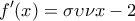 \displaystyle{f'(x) = \sigma \upsilon \nu x - 2}
