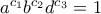 a^{c_1}b^{c_2}d^{c_3}=1
