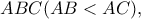 ABC (AB<AC),