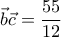 \vec{b} \vec{c}= \dfrac{55}{12}