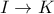 I\rightarrow K