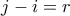 j-i = r j-i = r