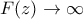 F(z) \rightarrow \infty