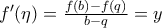 f'(\eta)= \frac {f(b)-f(q)}{b-q} =y