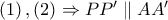 \left( 1 \right),\left( 2 \right)\Rightarrow P{P}'\parallel A{A}'