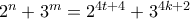 2^n + 3^m = 2^{4t+4}+ 3^{4k+2}