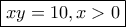 \boxed{xy=10, x>0}