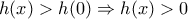 h(x)>h(0) \Rightarrow h(x)>0