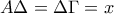 A\Delta =\Delta \Gamma =x
