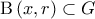 {\rm B}\left( {x,r} \right) \subset G