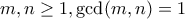 m,n\geq 1, \gcd(m,n)=1
