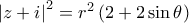 {{\left| z+i \right|}^{2}}={{r}^{2}}\left( 2+2\sin \theta  \right)