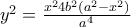 y^{2} =\frac{x^{2}4b^{2}(a^{2} - x^{2})}{a^{4}}