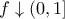 \displaystyle{f \downarrow (0,1]}