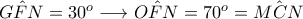 \hat{GFN}=30^o\longrightarrow \hat{OFN}=70^o=\hat{MCN}