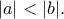 |a|<|b| .