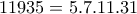 11935=5.7.11.31