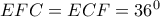 EFC=ECF={{36}^{0}}