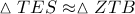 \vartriangle TES \approx \vartriangle ZTB