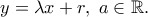 y=\lambda x+r,\ a\in\mathbb{R}.