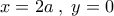 x=2a\;,\;y=0