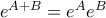 e^{A+B} =e^Ae^B