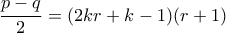 \dfrac{p-q}{2}=(2kr+k-1)(r+1)