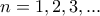 n=1,2,3,...
